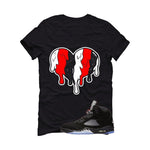 Air Jordan 5 Black Metallic Reimagined Black T-Shirt (Heart)| illcurrency