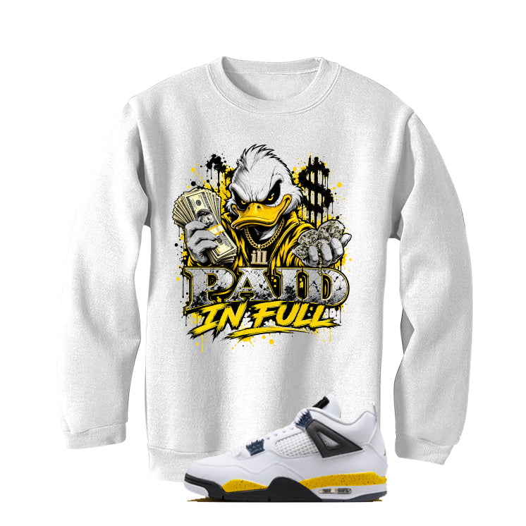 Air Jordan 4 Tour Yellow Matching T-Shirt Paid in Full