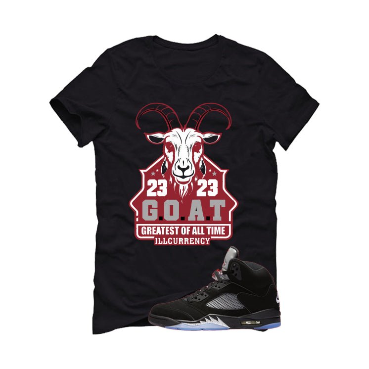 Air Jordan 5 Black Metallic Reimagined Black T-Shirt (GOAT 23)| illcurrency