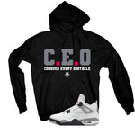 Air Jordan 4 White Cement Black T-Shirt (CEO)| illcurrency