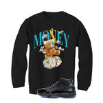 Air Jordan 11 Gamma Blue Matching T-Shirt, Sweatshirts & Hoodies Black T-Shirt (Money Bear)| illcurrency