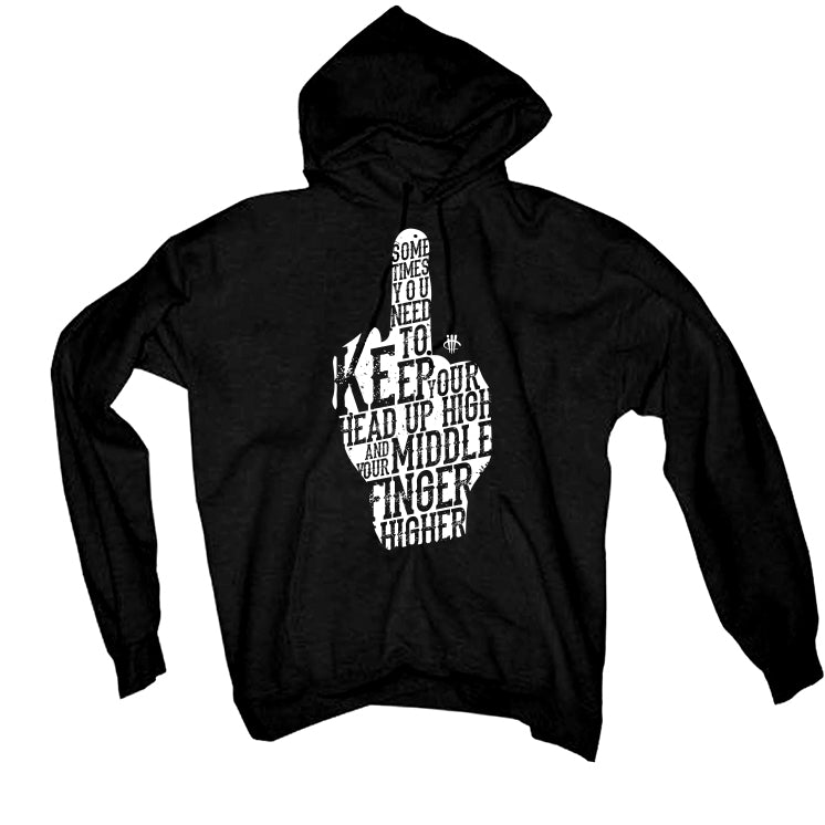 Air Jordan 4 Black Cat Matching T-Shirt, Sweatshirts & Hoodies Black T-Shirt (Middle Finger)| illcurrency