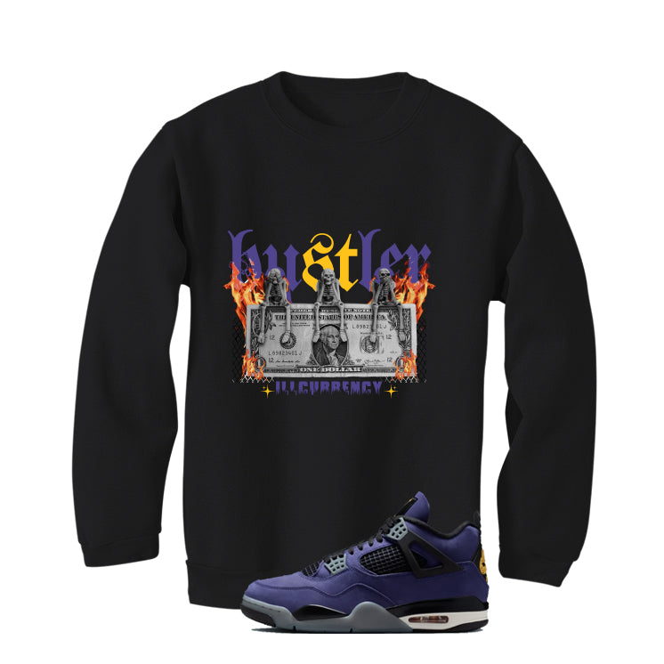 Air Jordan 4 OG Lakers Matching T-Shirt, Sweatshirts & Hoodies Black T-Shirt (See No Evil Hustler)| illcurrency