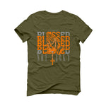 Air Jordan 5 “Olive” | illcurrency Military Green T-Shirt (Blessed not lucky)