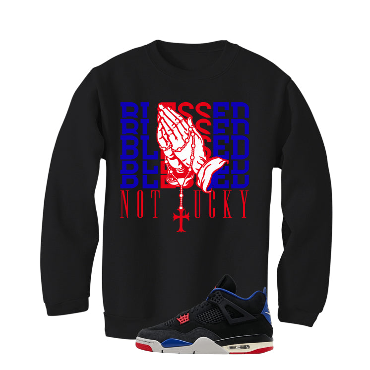 Air Jordan 4 Rare Air Black T-Shirt (Blessed not lucky)| illcurrency