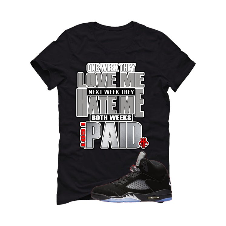 Air Jordan 5 Black Metallic Reimagined Black T-Shirt (Paid)| illcurrency