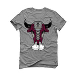 Air Jordan 5 Burgundy - Grey T-Shirt (LACED BULL)