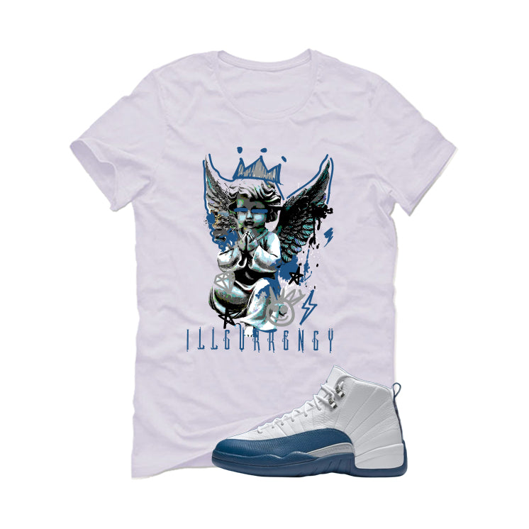 Air Jordan 12 French Blue White T-Shirt (Graffiti Angel)| illcurrency