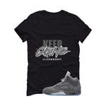 Air Jordan 5 Wolf Grey Matching T-Shirt, Sweatshirts & Hoodies Black T-Shirt (Keep Going)| illcurrency