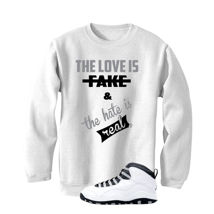Air Jordan 10 OG Steel White T-Shirt (Love Is Fake)| illcurrency