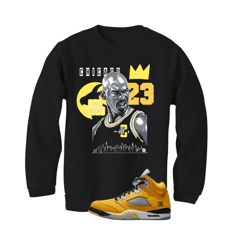 Air Jordan 5 Tokyo Matching T-Shirt, Sweatshirts & Hoodies Black T-Shirt (The Goat)| illcurrency