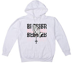 Air Jordan 11 WMNS “Neapolitan” | illcurrency White T-Shirt (Blessed not lucky)