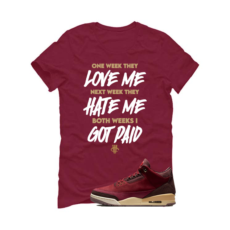Air Jordan 3 OG Bin 23 Matching T-Shirt Maroon T-Shirt (Paid)| illcurrency