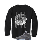 Air Jordan 5 Wolf Grey Matching T-Shirt, Sweatshirts & Hoodies Black T-Shirt (The One)| illcurrency