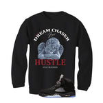 Air Jordan 5 Black Metallic Reimagined Black T-Shirt (Dream Chaser Angel)| illcurrency