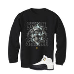 Air Jordan 12 Taxi Matching T-Shirt, Sweatshirts & Hoodies Black T-Shirt (Skull Snake)| illcurrency