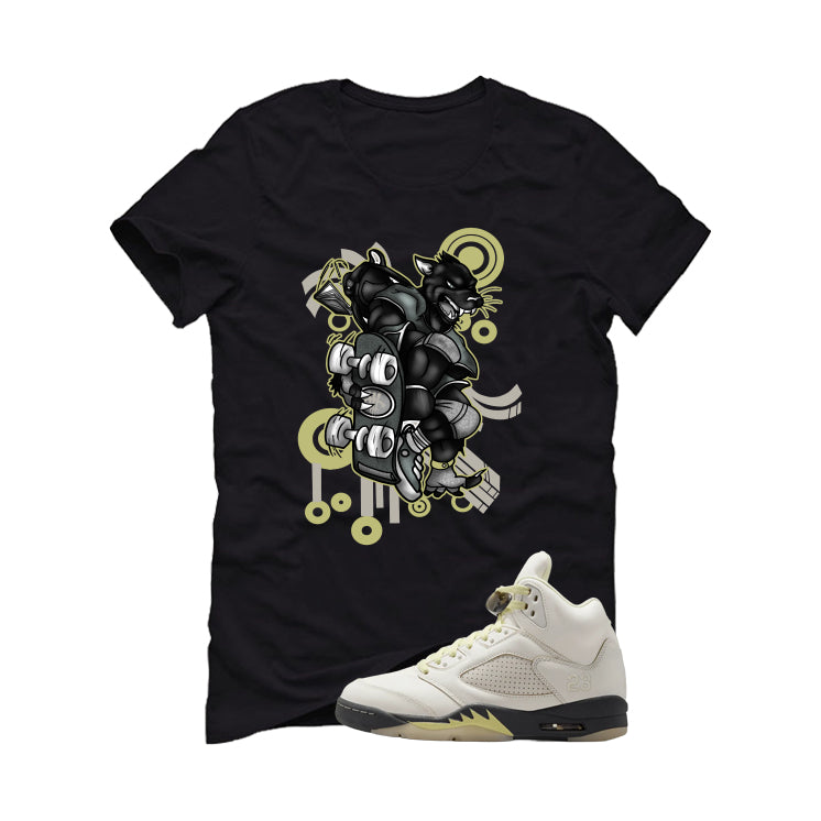 Air Jordan 5 WMNS Luminous Green Black T-Shirt (Skateboard Cat)| illcurrency