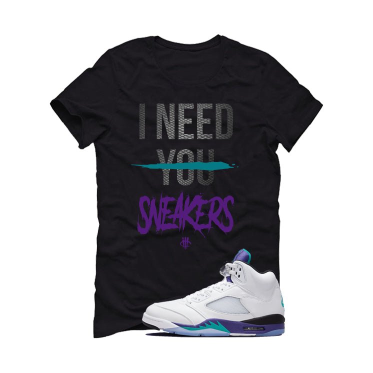 Air Jordan 5 OG Grape Black T-Shirt (I Need You Sneakers)| illcurrency