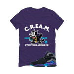 Air Jordan 8 OG Aqua Purple T-Shirt (Cream)| illcurrency