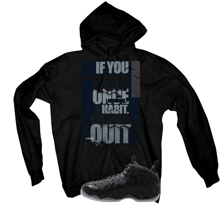 NIKE FOAMPOSITE ONE CARBON FIBER Matching T-Shirt, Sweatshirts & Hoodies Black T-Shirt (If You Quit)| illcurrency