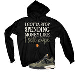 Undefeated x Air Jordan 4 Black T-Shirt (Gotta Stop Spending Money)| illcurrency