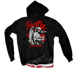 Air Jordan 11 Low Bred Black T-Shirt (Hustle More)| illcurrency