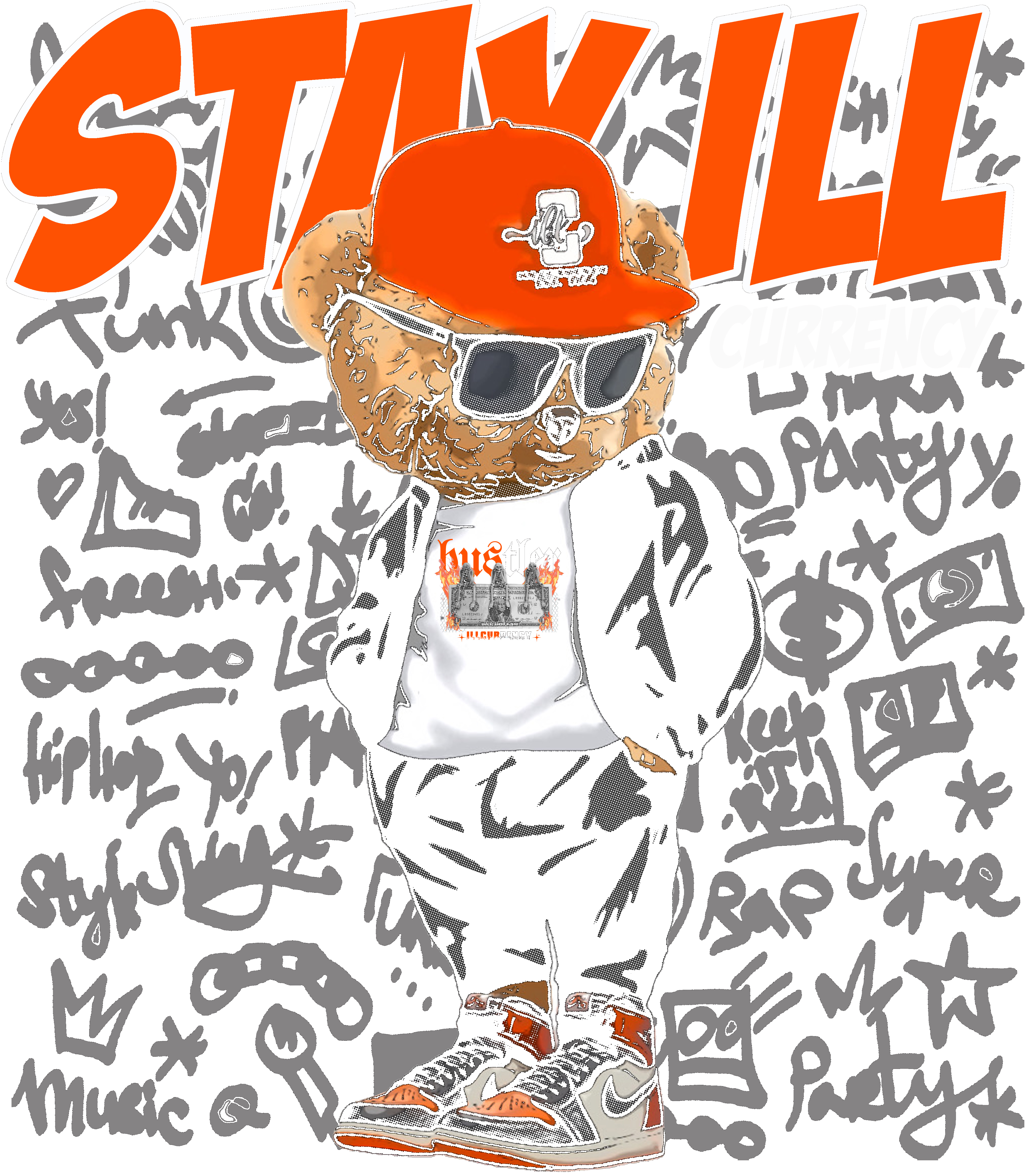 Air Jordan 1 High OG Shattered Backboard Black T-Shirt (Stay ill Bear)| illcurrency