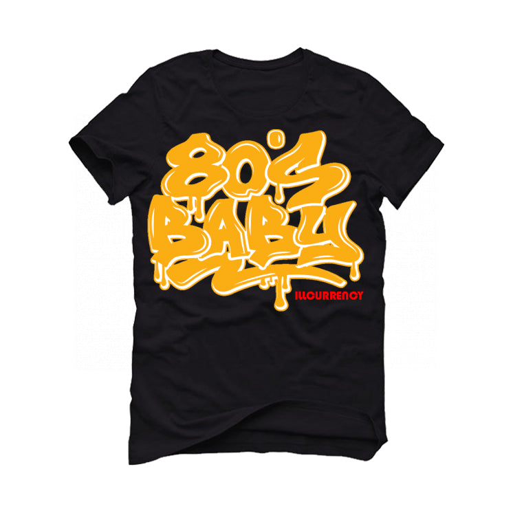 Air Jordan 7 “Citrus” 2022 Retro | illcurrency Black T-Shirt (80'S BABY)