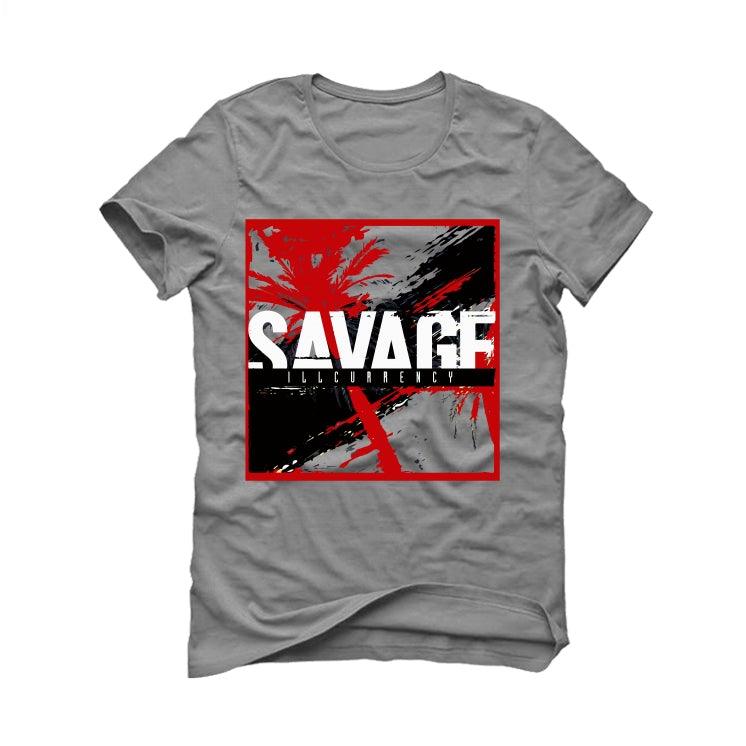 Nike Dunk High 1985 Acid Wash Red Grey T-Shirt (Savage Illcurrency) - illCurrency Sneaker Matching Apparel