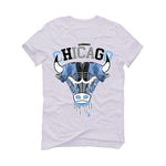 Air Jordan 5 “UNC” White T-Shirt (Bulls head chicago)