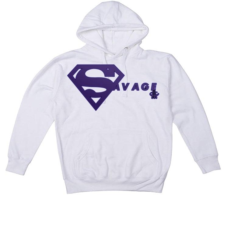 AIR JORDAN 4 (METALLIC PACK) Purple 2020 White T-Shirt (SUPER SAVAGE) - illCurrency Sneaker Matching Apparel