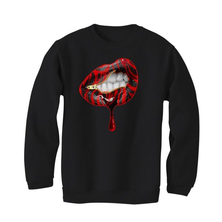 Air Jordan 5 Raging Bull Black T-Shirt (lips unsealed) - illCurrency Sneaker Matching Apparel