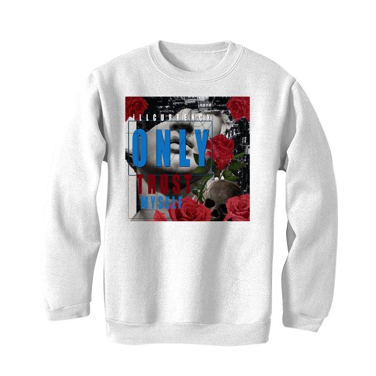 Night Maroon and Team Royal White T-Shirt (ONLY TRUST MYSELF) - illCurrency Sneaker Matching Apparel