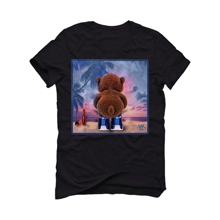 Air Jordan 12 "indigo Stone Blue" Black T-Shirt (dream hard, beach time) - illCurrency Sneaker Matching Apparel