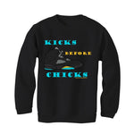 Air Jordan 5 Aqua - Black T-Shirt (KICKS BEFORE CHICKS)