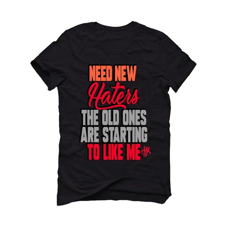 Air Jordan 12 GS Hot Punch Black T-Shirt (New Haters) - illCurrency Sneaker Matching Apparel