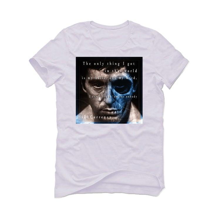 Travis Scott x Fragment x Air Jordan 1 High OG White T-Shirt (ONLY THING I GOT (PACINO)) - illCurrency Sneaker Matching Apparel