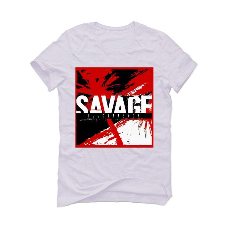 Air Jordan 1 KO White T-Shirt (Savage Illcurrency) - illCurrency Sneaker Matching Apparel