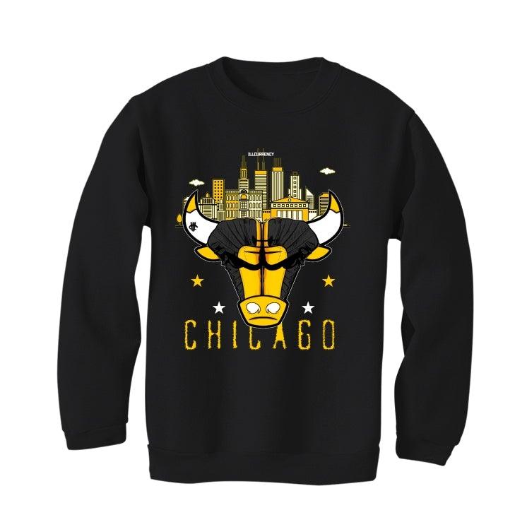 AIR JORDAN 12 BLACK AND YELLOW 2020 Black T-Shirt (Bulls head kicks) - illCurrency Sneaker Matching Apparel