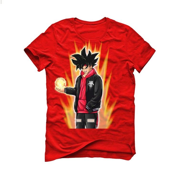 Air Jordan 12 “Twist” 2021 Red T-Shirt (Goku power up) - illCurrency Sneaker Matching Apparel
