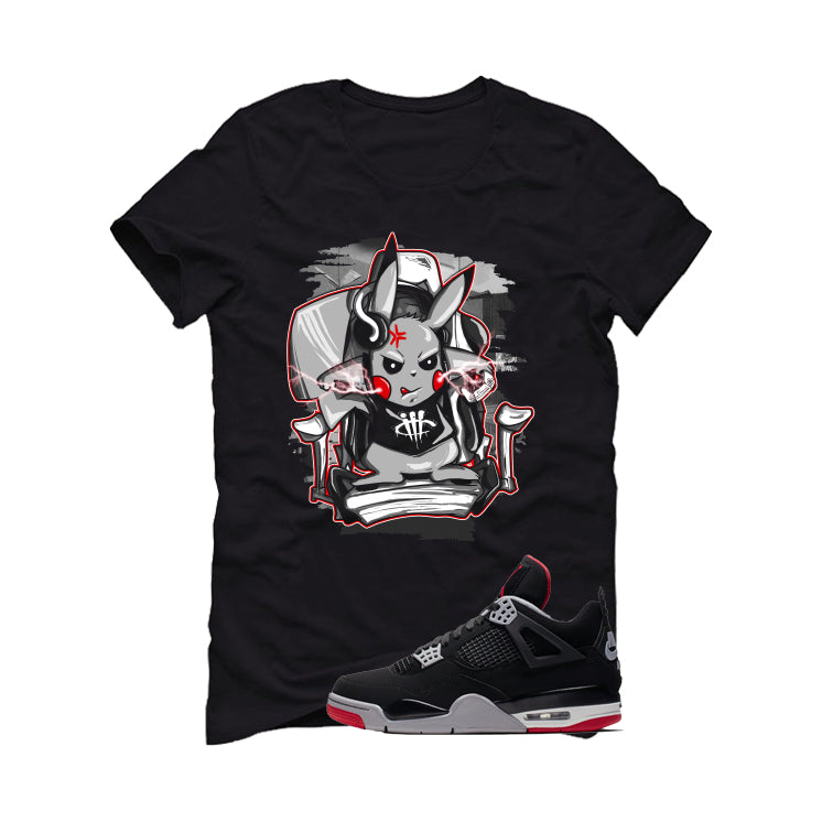 Air Jordan 4 Bred Matching T-Shirt Black T-Shirt (Mad Gamer)| illcurrency