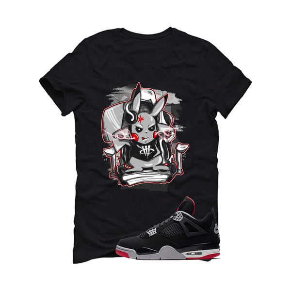 Air Jordan 4 Bred Matching T-Shirt Black T-Shirt (Mad Gamer)| illcurrency