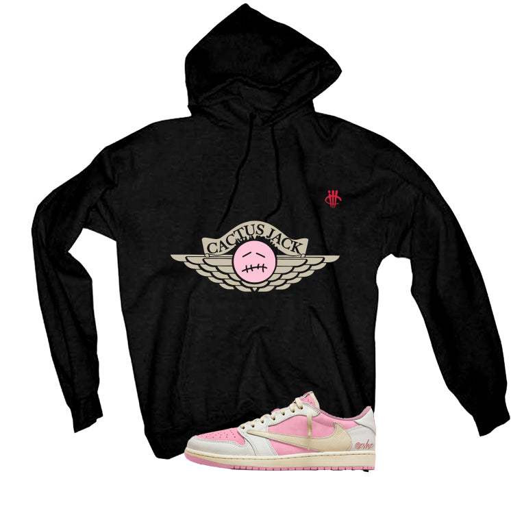 Travis Scott x Air Jordan 1 Low OG Shy Pink Matching T-Shirt, Sweatshirts, & Hoodies Black T-Shirt (Cactus Jack)| illcurrency