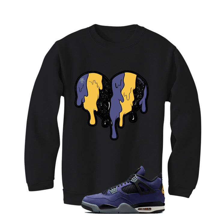 Air Jordan 4 OG Lakers Matching T-Shirt, Sweatshirts & Hoodies Black T-Shirt (Heart)| illcurrency