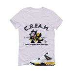 Air Jordan 4 Tour Yellow Matching T-Shirt White T-Shirt (Cream)| illcurrency