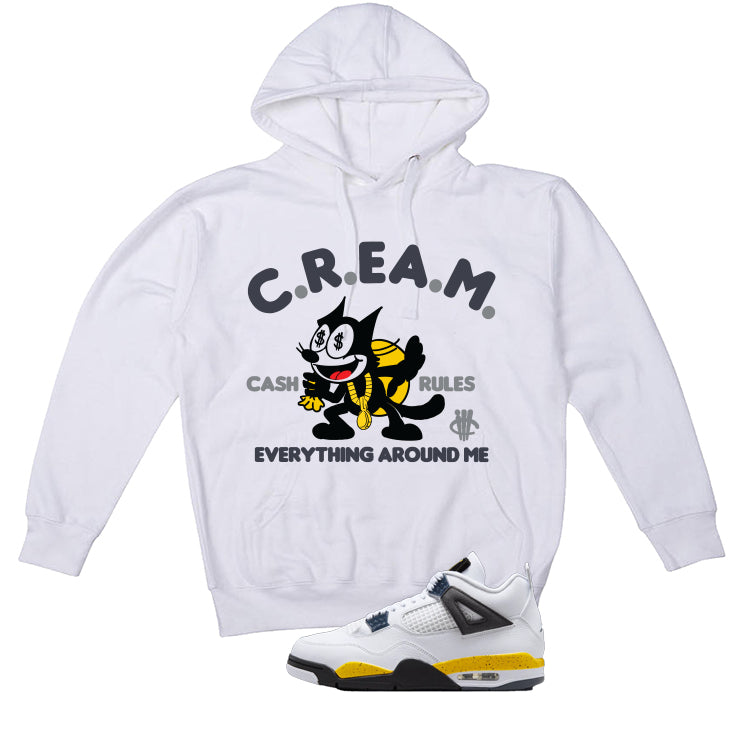 Air Jordan 4 Tour Yellow Matching T-Shirt White T-Shirt (Cream)| illcurrency