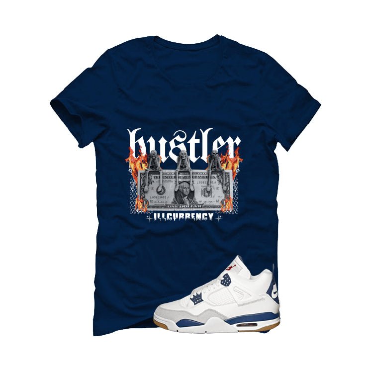Nike SB x Air Jordan 4 Navy Navy Blue T-Shirt (See No Evil Hustler)| illcurrency
