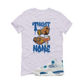 Air Jordan 4 “Military Blue” | illcurrency White T-Shirt (TRUST NO ONE)