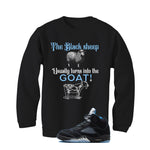 Air Jordan 5 Black/University Blue Matching T-Shirt Black T-Shirt (the black sheep usually turns into the GOAT!)| illcurrency