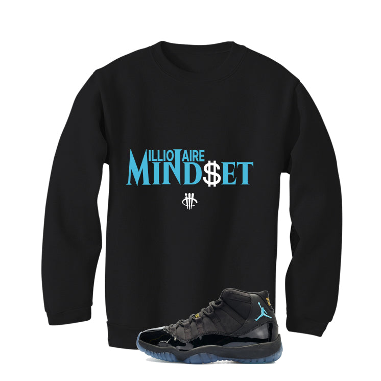 Air Jordan 11 Gamma Blue Matching T-Shirt, Sweatshirts & Hoodies Black T-Shirt (Millionaire Mindset)| illcurrency